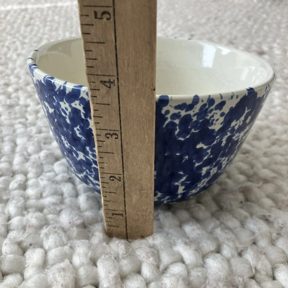 Pottery Barn Sponge Ware Pottery Bowl Spatterware Farmhouse Chip‎
